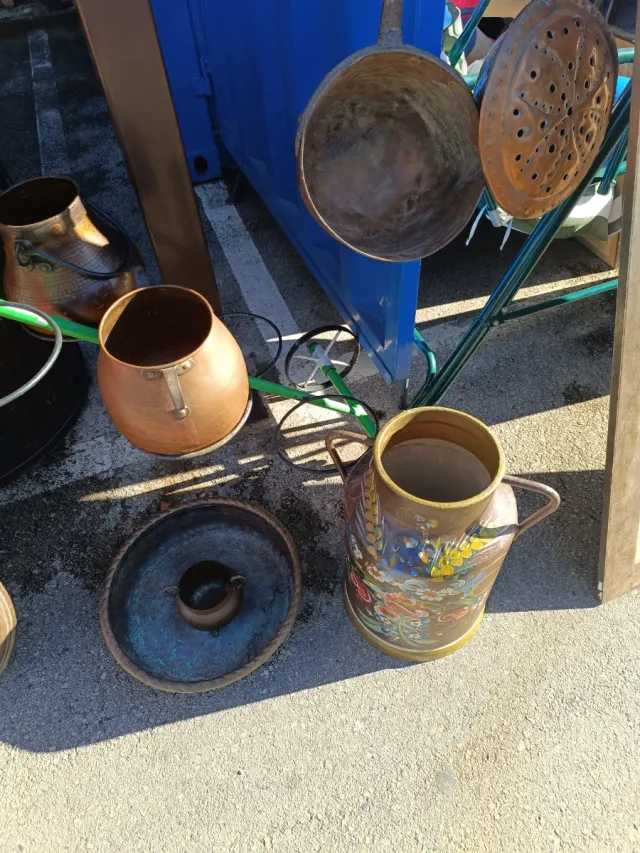 Juego cobre y bicicleta decorativa