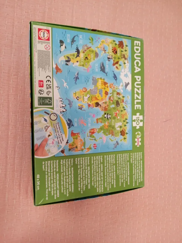 Puzzle Educa Mapa del Mundo Animales 150 Piezas
