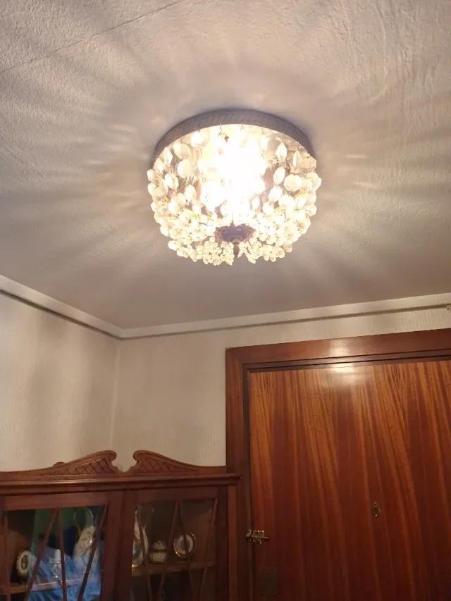 Lámpara de techo antigua de cristal