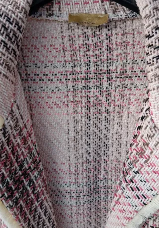 Blazer sartoriale donna, tg M, rosa, cotone, tweed