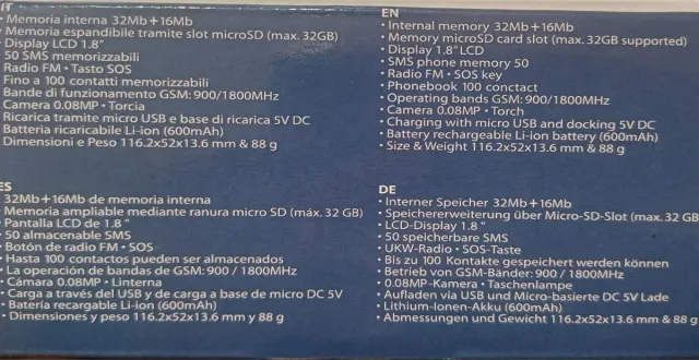 Cellulare M-Mobile MMFAC2 nero- Blu con Base