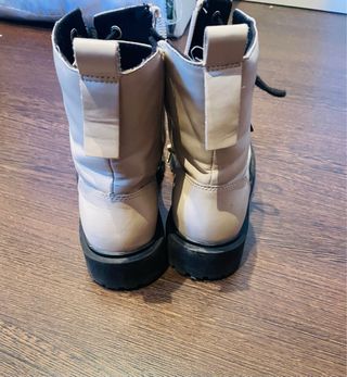 Botines niña cordones beige talla 35