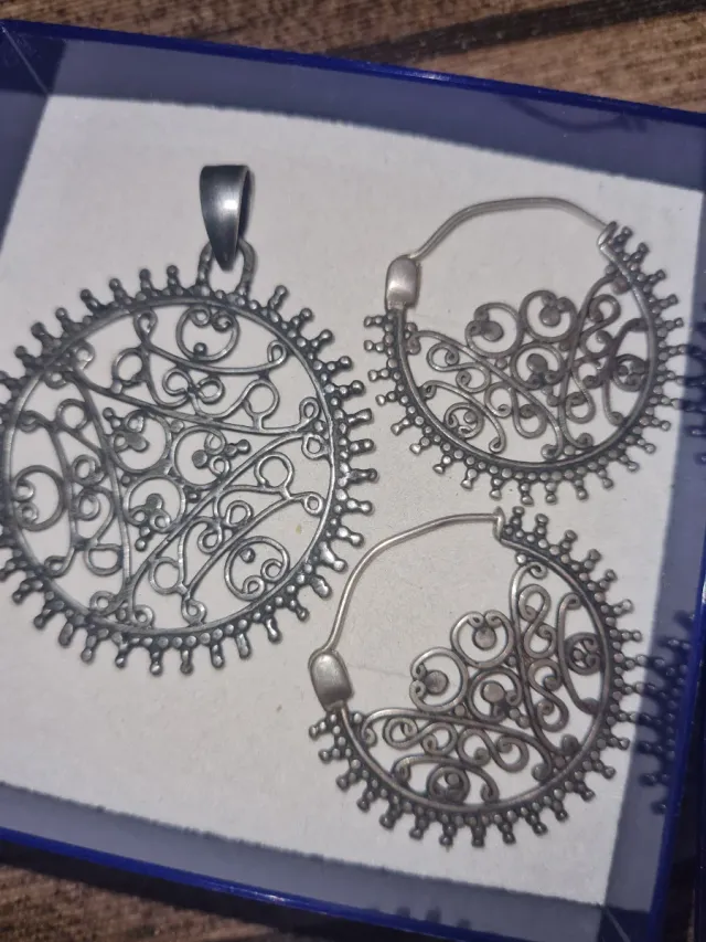 Colgante y Pendientes Plata Esterlina