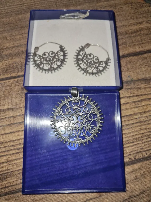 Colgante y Pendientes Plata Esterlina