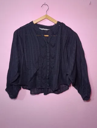 Camisa negra ZARA bordada