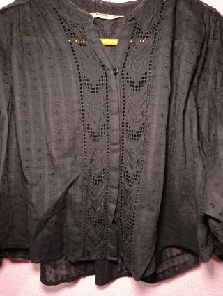 Camisa negra ZARA bordada