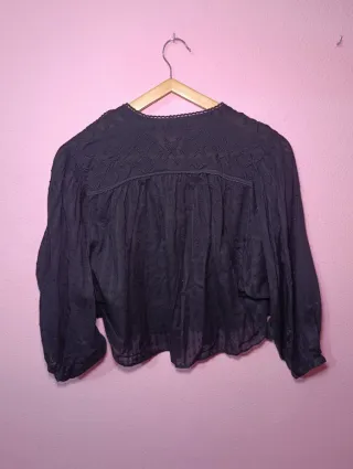 Camisa negra ZARA bordada