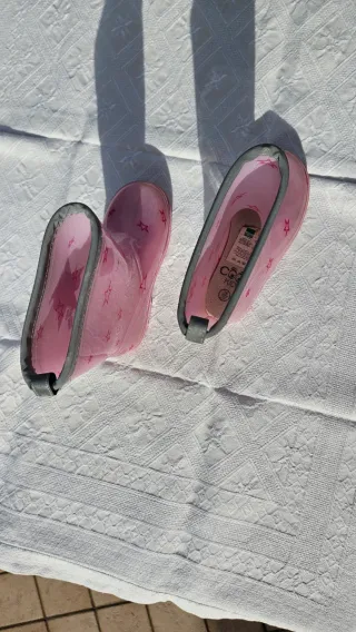 Stivaletti pioggia bambina rosa stelle