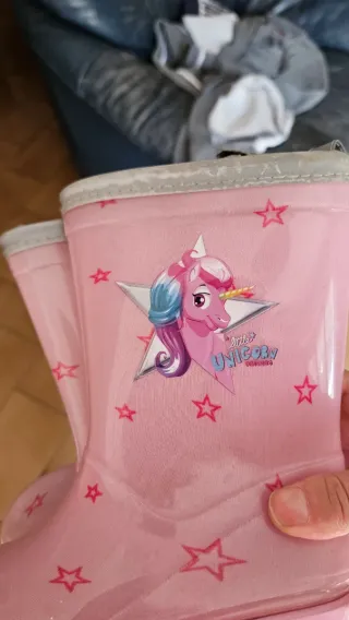 Stivaletti pioggia bambina rosa stelle