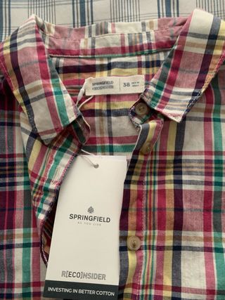 Camisa cuadros Springfield talla 38