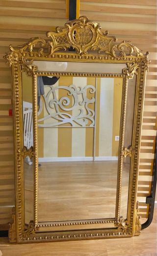 Espejo antiguo dorado barroco