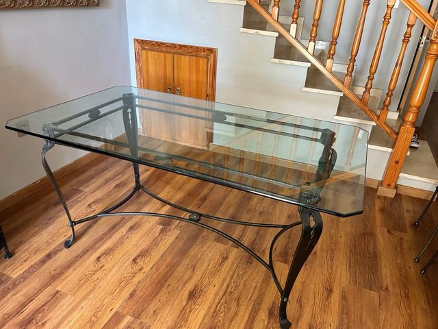 Mesa Cristal y Forja 160x90 cm