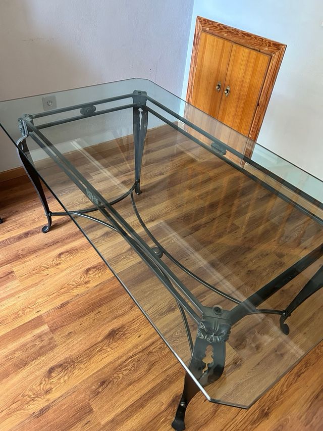 Mesa Cristal y Forja 160x90 cm