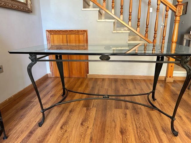 Mesa Cristal y Forja 160x90 cm