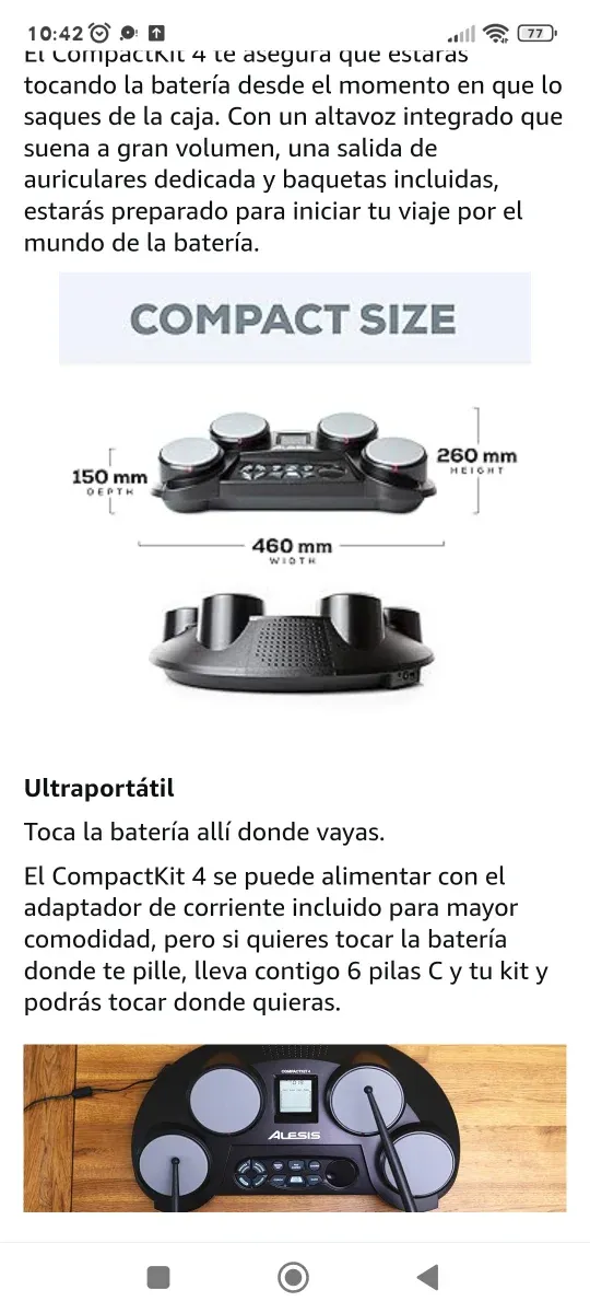 Batería Alesis eléctrica Compact Kit 4