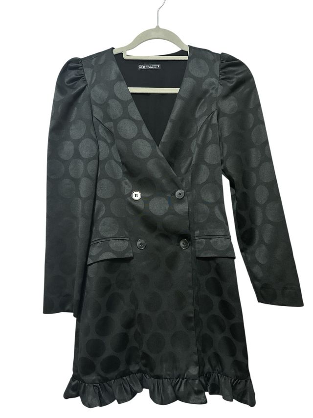 Vestido Zara lunares manga larga XS