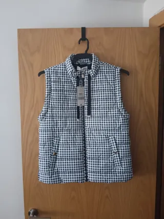 Chaleco acolchado cuadros mujer nuevo