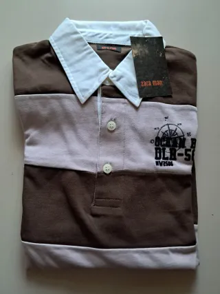 Polo Zara Uomo Marrone e rosa antico