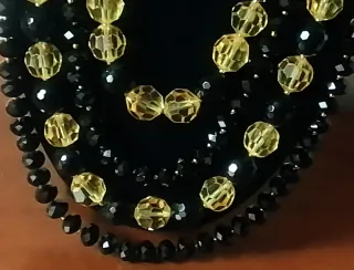 Collana puro onice cristalli gialli anni 60/70