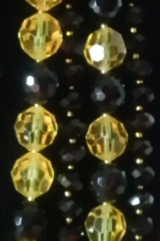 Collana puro onice cristalli gialli anni 60/70