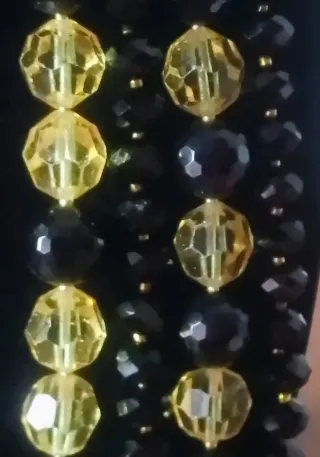 Collana puro onice cristalli gialli anni 60/70