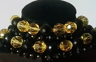 Collana puro onice cristalli gialli anni 60/70