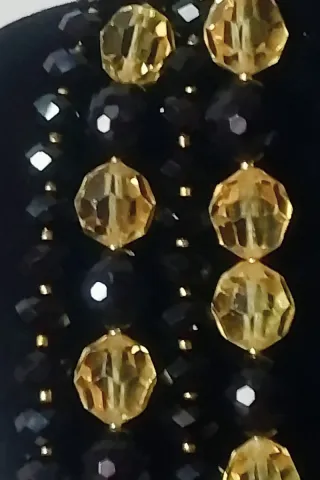 Collana puro onice cristalli gialli anni 60/70