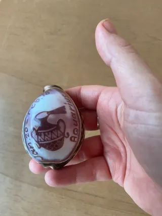 Conchiglia decorata con il segno dell’Acquario