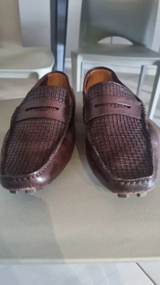Mocassini Santoni Uomo Pelle Marrone 45