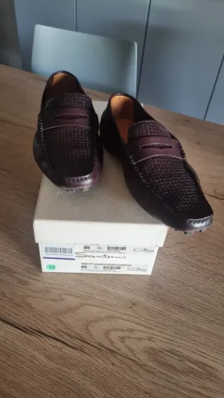 Mocassini Santoni Uomo Pelle Marrone 45