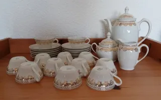 Vajilla Santa Clara Porcelana Dorada