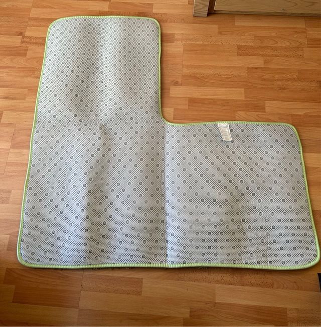 Tapete de banheiro L verde poliéster