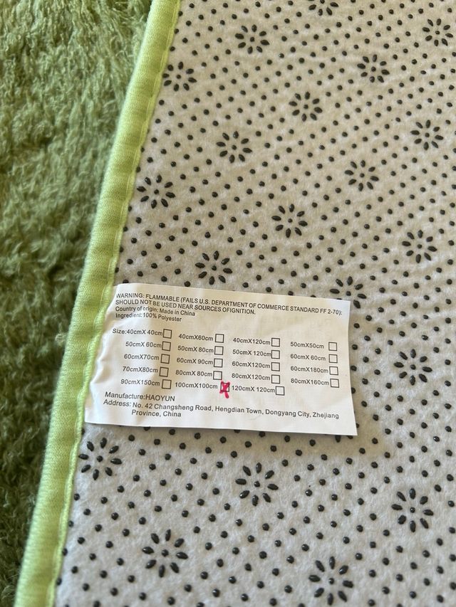 Tapete de banheiro L verde poliéster