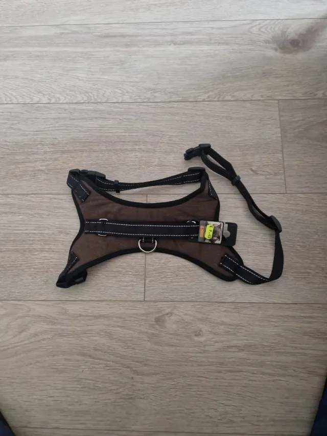 2x Arnés para perro marrón y negro/ azul