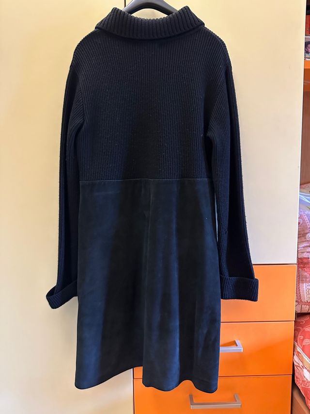 Abito Codice Lana e Pelle Scamosciata Tg 42