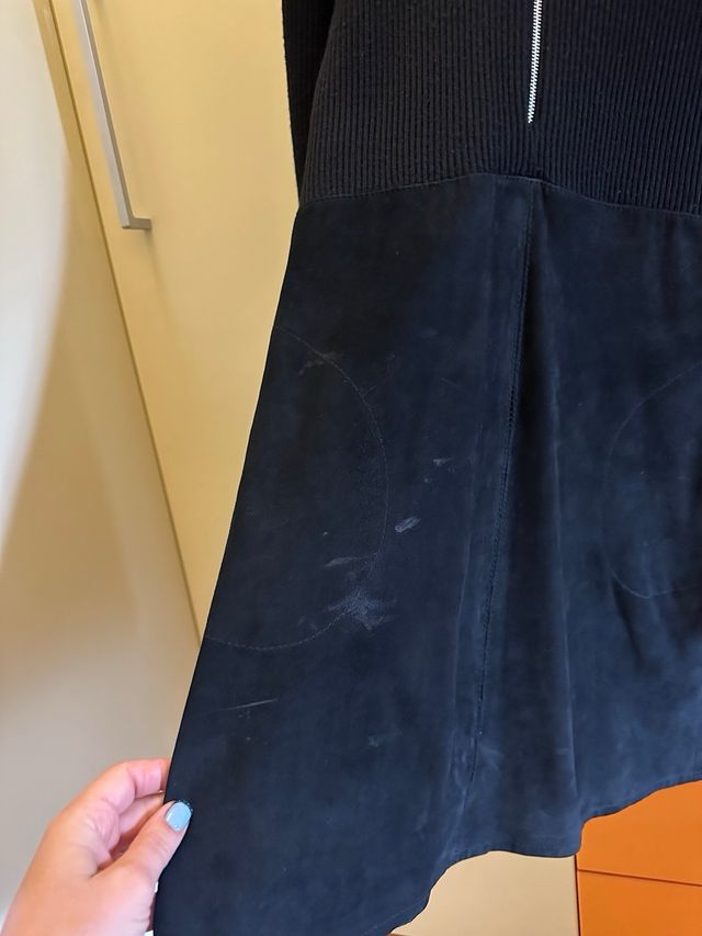 Abito Codice Lana e Pelle Scamosciata Tg 42