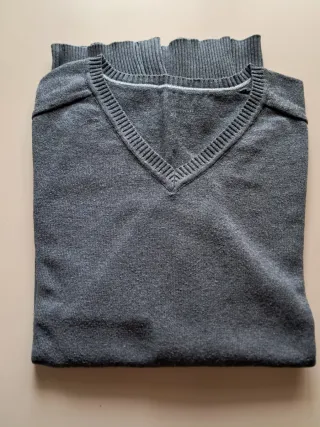 Maglione uomo grigio scollo a V