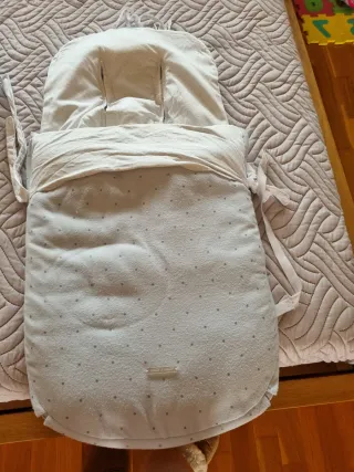 Saco Carro Bebé Estampado Puntos azul cielo