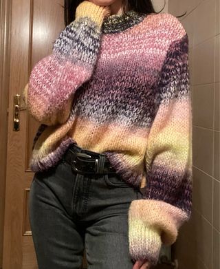 Jersey Stradivarius multicolor pelo talla M