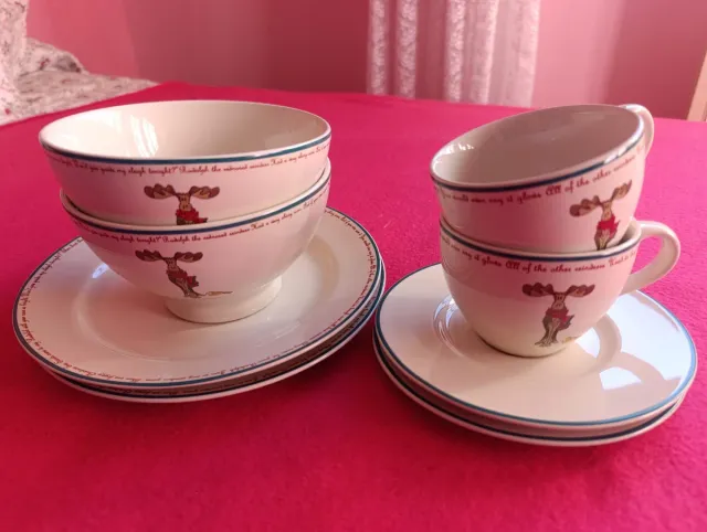 Vajilla de cerámica con diseño de alce