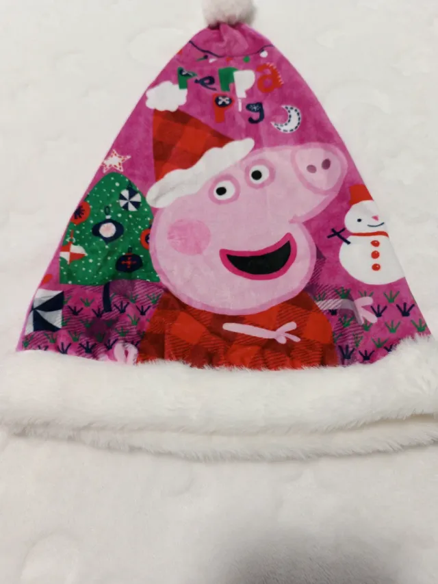 Gorro y calcetín Navidad Peppa Pig Terciopelo
