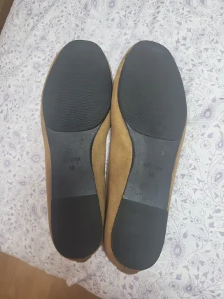 Bailarinas beige/marrón con lazo