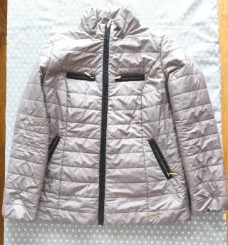 Anorak Punto Roma Mujer Beige y Dorado