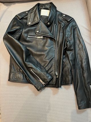 Chaqueta Biker Piel Negra