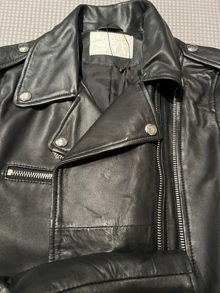 Chaqueta Biker Piel Negra