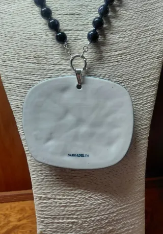 Colgante Sargadelos con collar piedra y plata