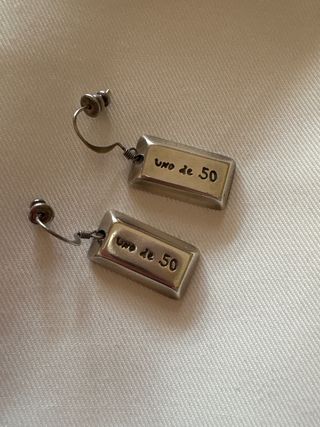 Pendientes Uno de 50 Plata