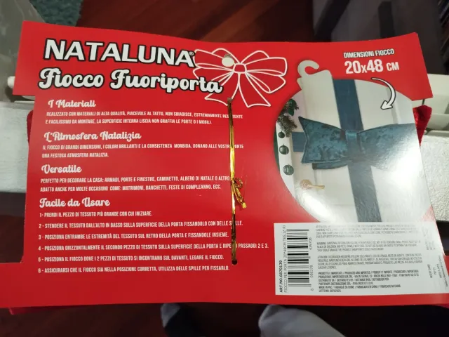 Fiocco Nataluna Rosso Velluto