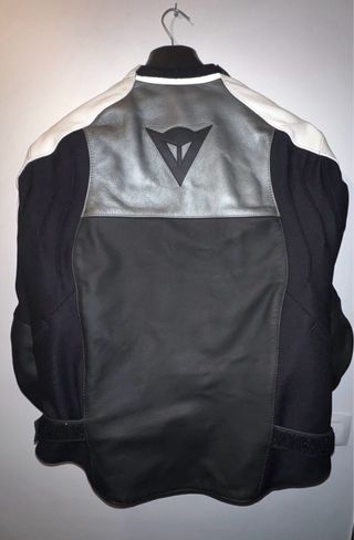 Chaqueta Cuero Dainese Sportiva Negra/Blanca