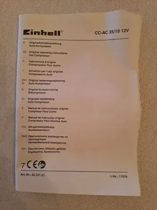 Compresor para coche Einhell